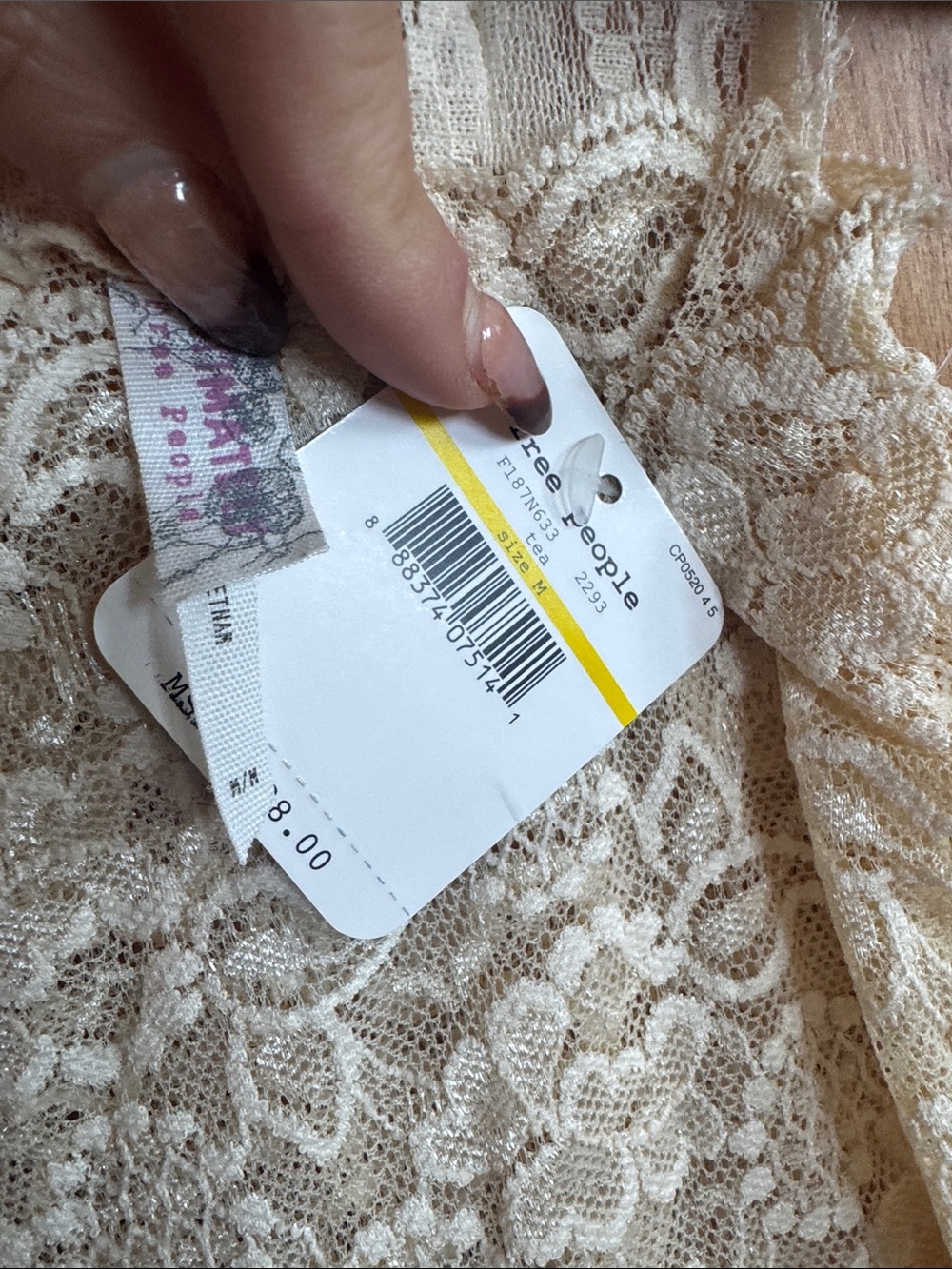 Free People Lace Empire-Waist Chemise Slip in Ivory - Picture 5 of 6